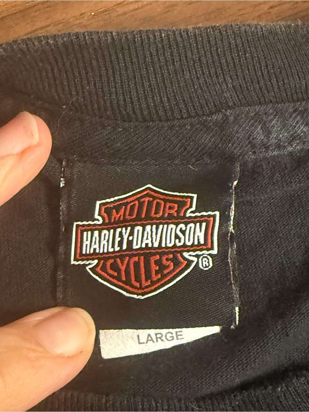 Harley-Davidson Black Orange Logo Graphic Motorcycle Tee Shirt Large USA Biker - Picture 6 of 8